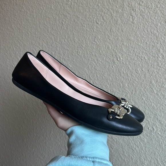 kate spade Shoes Kate Spade Payton Smooth Black Leather Ballet